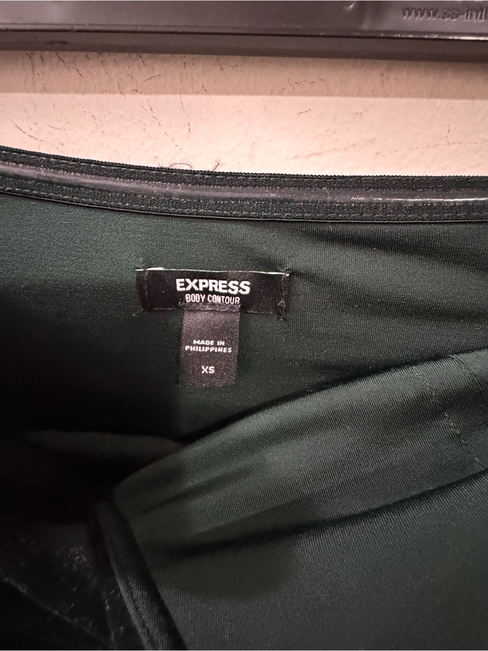 Express Velvet Draped Tube Top - Dark Green, size XS - Picture 3 of 4